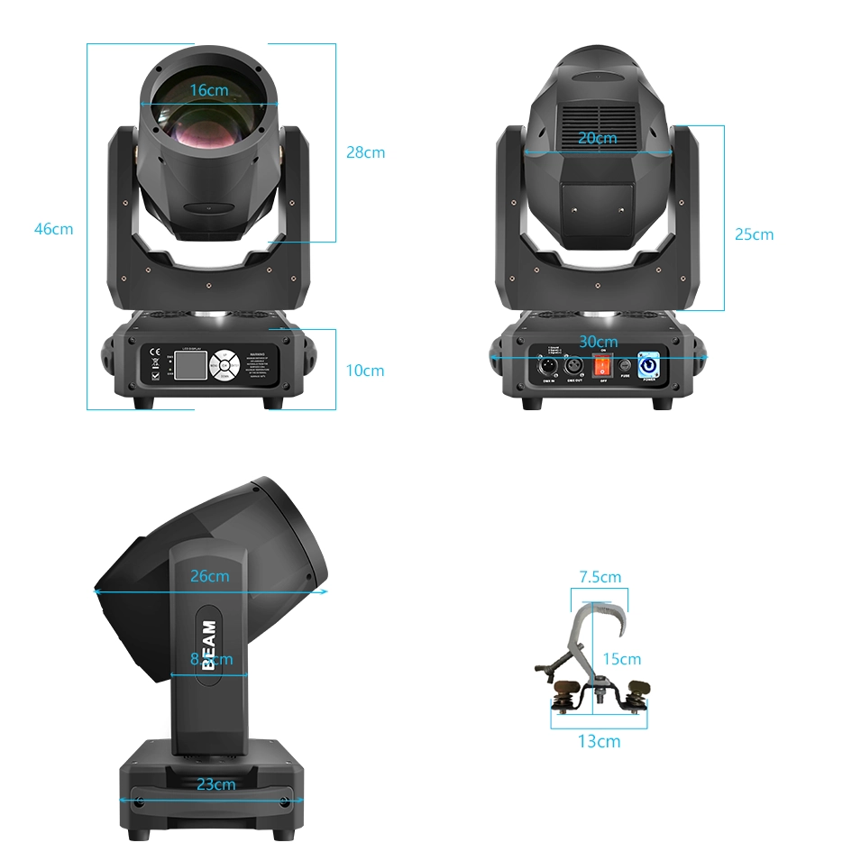 Beam-5R 200W Light de tête à déplacement de haute intensité