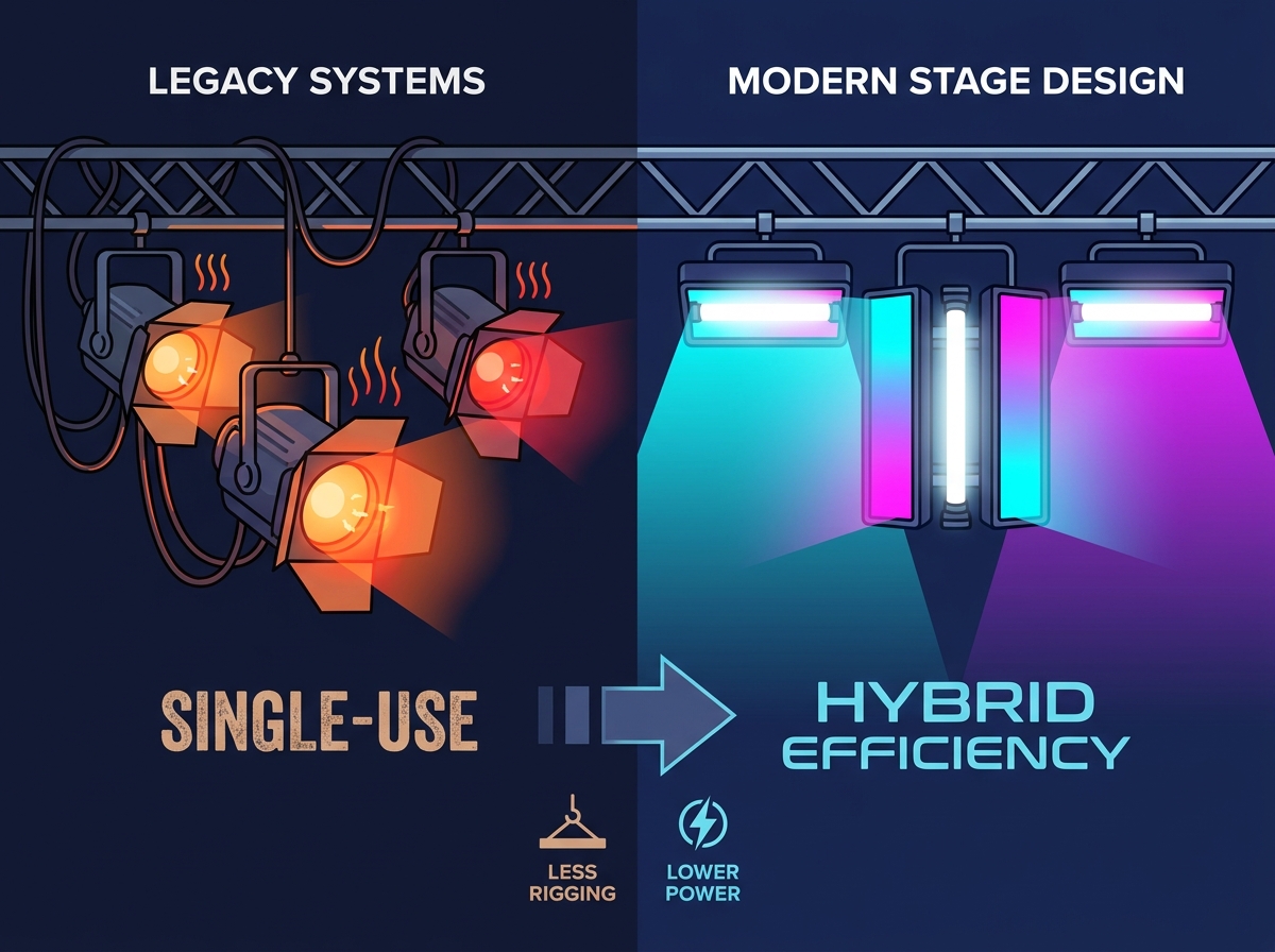 Sc&egrave;ne de concert utilisant des lumi&egrave;res stroboscopiques